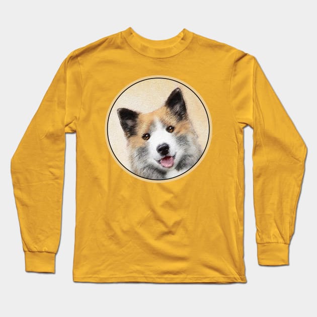 Icelandic Sheepdog Painting - Cute Original Dog Art Long Sleeve T-Shirt by Alpen Designs